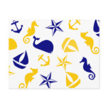 Yellow Blue Nautical Scatter postcards
