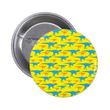 Yellow Blue Orange Dinosaur Designs Pattern Gifts Buttons
