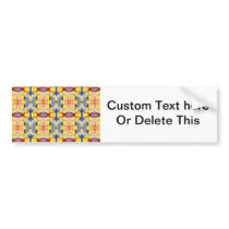 Yellow Blue Red Kaleidoscope design Bumper Sticker