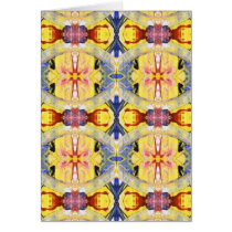 Yellow Blue Red Kaleidoscope design Greeting Card