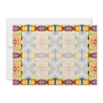 Yellow Blue Red Kaleidoscope design Personalized Announcements