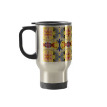 Yellow Blue Red Kaleidoscope design Mug