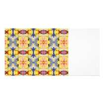 Yellow Blue Red Kaleidoscope design Photo Card