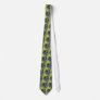 Yellow Blue Swirl Dot Tie-Dye Necktie