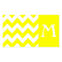 Yellow Bold Chevron Monogram Business Card