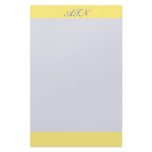 yellow border monogram stationery