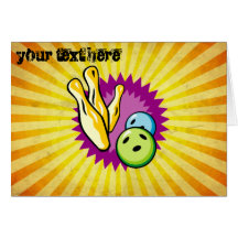 Yellow Bowling Ball; Pins Card
