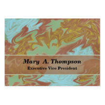 Yellow Brown Turquoise Green Abstract Art Business Card Template