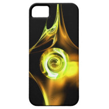 YELLOW BROWN WHITE  FRACTAL ROSE iPhone 5 COVER