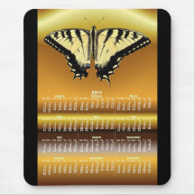 Yellow Butterfly calendar ~ mousepad