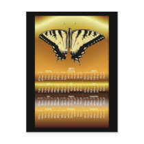 Yellow Butterfly calendar ~ postcard
