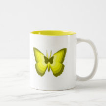 yellow butterfly mug