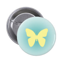 Yellow Butterfly Pinback Buttons