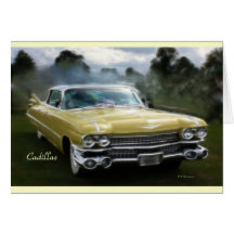 Yellow Cadillac Greeting Cards