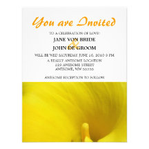 Yellow Calla Lily Flower Invitations