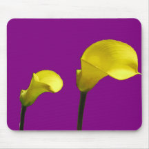 Yellow Calla Lily in Purple Mousepad
