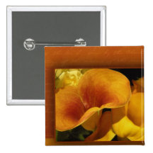 Yellow calla lily pinback buttons