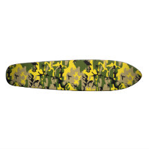 Yellow Camouflage 7 1/8" Skateboard