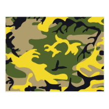 Yellow Camouflage Postcard