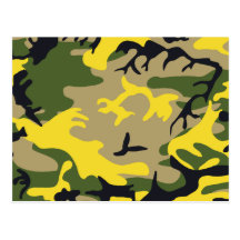 Yellow Camouflage Postcard