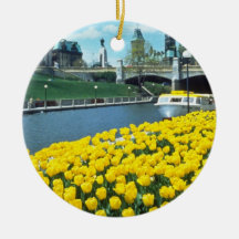 yellow Canadian Tulip Festival, Rideau Canal, Otta Christmas Tree Ornament