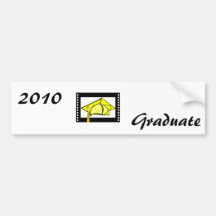 Yellow Cap Gold Tassel Bumper Stickers