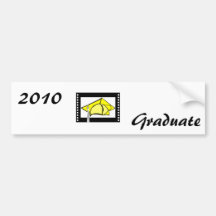 Yellow Cap Silver Tassel Bumper Sticker