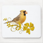 Yellow Cardinal Beauty Mouse Pad