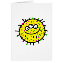 Yellow Cartoon Germ Cards