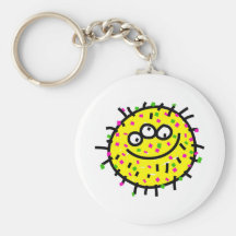 Yellow Cartoon Germ Keychain