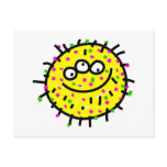 Yellow Cartoon Germ postcards