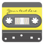 Yellow cassette with rainbow tape sticker stickers