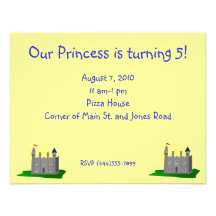 Yellow Castle Girls Invitation