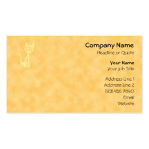 Yellow Cat, Winking. Yellow Pattern Background. Business Card Template