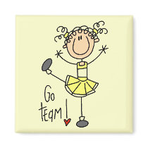 Yellow Cheerleader Tshirts and Gifts Fridge Magnet