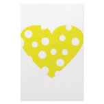 yellow cheese heart icon stationery paper