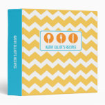 Yellow chevron modern utensils personalized recipe binders