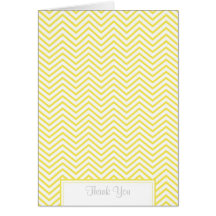 Yellow Chevron Print Thank You Card