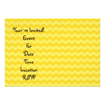 Yellow chevrons custom invitations