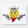 Yellow cowboy smiley face mouse mats