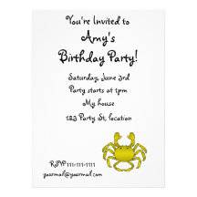 Yellow crab custom invite