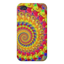 Yellow Crazy Fractal iPhone 4/4S Cases