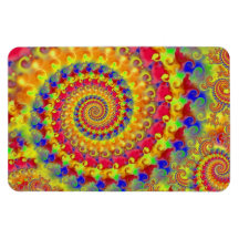 Yellow Crazy Fractal Magnet