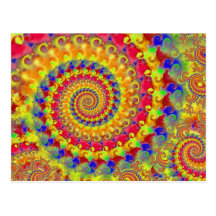 Yellow Crazy Fractal Postcards
