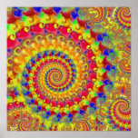 Yellow Crazy Fractal Poster