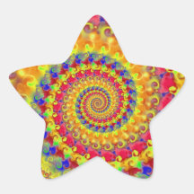 Yellow Crazy Fractal Stickers