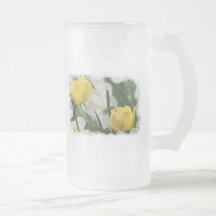 Yellow Crocus Frosted Beer Mug