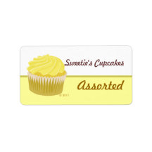 Yellow Cupcake Labels