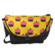 Yellow cupcake pattern messenger bag