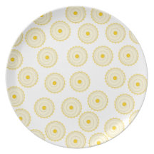 Yellow Cupcake Pattern. Dinner Plates